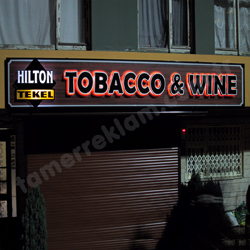 Hilton Tobacco & Wine Alminyum Kutu Harf Led Aydnlatmal