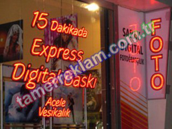 Saray Foto Express Digital Bask Pleksiglas lazer kesim Led Tabela