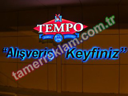 Tempo Market Kbrs Girne Led Tabela ve RGB ledli Alminyum Kutu Harfler