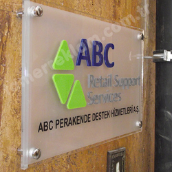 ABC Retail Support Services Pleksiglass Lazer Kesim Kap Tabelas