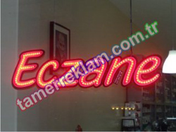 LED Eczane Tabelas (750 x 195 mm) Krmz renk