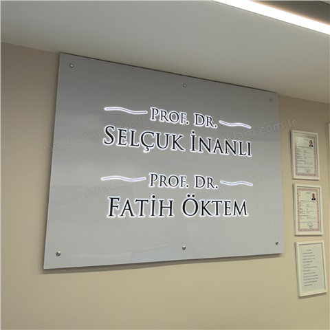 Sekreterya için Banko Arkası Işıklı Tabela