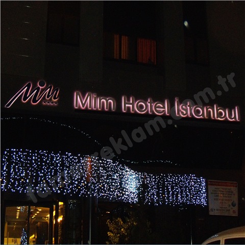 Mim Hotel İstanbul Alümintum Kutu Harf RGB led aydınlatmalı