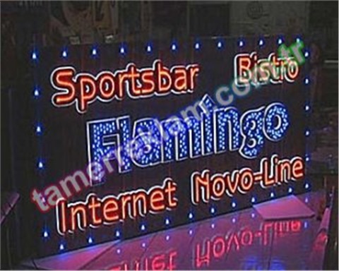 Flamingo Sportsbar Bistro Internet Novo-line Animasyonlu Kırpışmalı Harfler Led Tabela