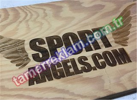 Sport Angel.com Ahşap yakma tabela