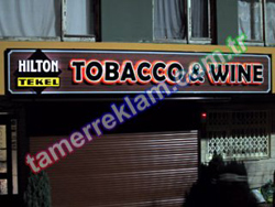 hilton tobacco kutu alminyum evirme harfli led tabela