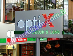 Optix Totem alminyum lazer kesim  led tabela