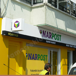 Narpost Kurumsal Alüminyum Oyma Işıklı Kurumsal Cephe Tabelası