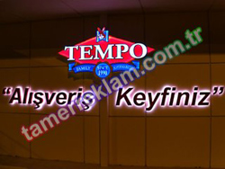Tempo Market Kıbrıs Alüminyum Kutu Harf RGB led aydınlatmalı