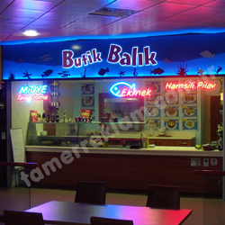 Butik Balık Alüminyum Led Tabela