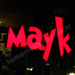 Mayk Cafe Pleksiglass Kutu Harf Led Aydınlatmalı