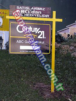 Century21 abc gayrimenkul bahçe tabelası