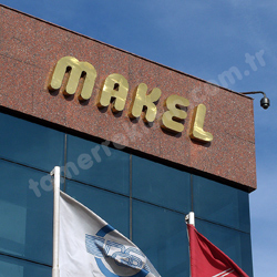 Makel pirinç kutu harf cephe reklamı
