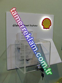 Shell Benzin stasyonlar Pleksiglass Dilek ve neri , ikayet Kutusu