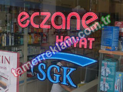 Eczane Hayat Led eczane tabelsı ve SGK led tabela