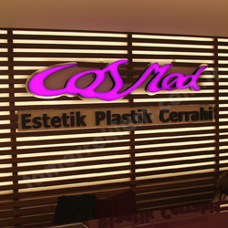 Cosmed banko arkası Işıklı Pleksiglas Harfler