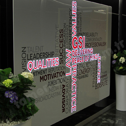 GSI Meridian Hukuk iç mekan led aydınlatmalı tabela