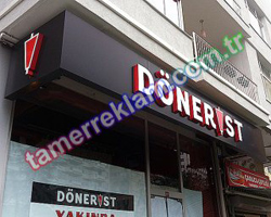 Dönerist Pleksiglas kutu harf cephe tabelası 