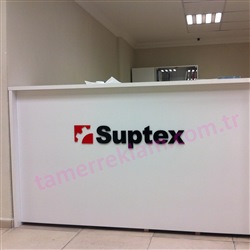 Suptex Lazer Kesim Banko Önü Logo Uygulaması