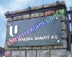 Uzel Makina Sanayii A.Ş. Granit üstü dekupe pirinç tabela