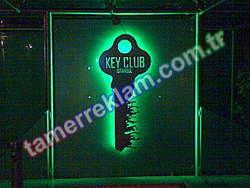 Key Club Led Tabela Alüminyum Lazer kesim