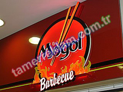 Mogol Barbecue LED alev efektli tabela