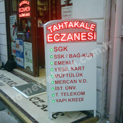 Tahtakale Eczanesi Alminyum Zeminli LED Tabela