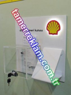 Shell Benzin İstasyonları Pleksiglass Dilek Öneri Şikayet Kutusu