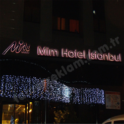 Mim Hotel İstanbul Alümintum Kutu Harf RGB led aydınlatmalı