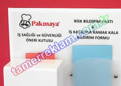 Pakmaya Pleksiglas  Sal ve Gvenlii Ramak Kala Kutusu, Risk Bildirim Kutusu