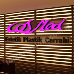 Cosmed banko arkası Işıklı Pleksiglas Harfler