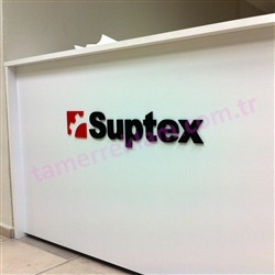 Suptex Lazer Kesim Banko Önü Logo Uygulaması