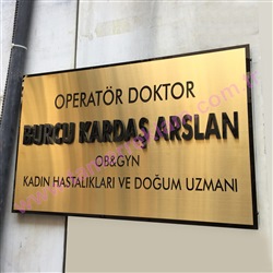 Pleksiglas Dekupe Harf Doktor Kap Tabelas