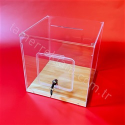 Sadaka Kutusu, Yardım Kutusu, Şeffaf Pleksiglas 30x30x30cm