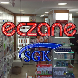 Eczane ve SGK dekupe led tabela