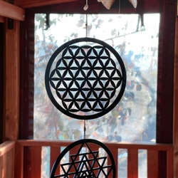 Pleksiglas Kutsal geometrik şekiller; Torus, Sri Yantra, Yaşam Çiçeği