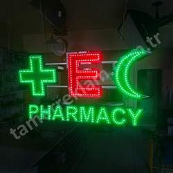 Eczane Pharmacy Cross, E Logo, Hilal figürlü, Animasyonlu