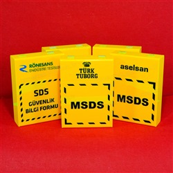 Marka Logolu Pleksiglas MSDS Kutusu, Material Safety Data Sheet Box