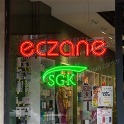 134 cm Eczane ve 70 cm SGK LED Vitrin Tabelası